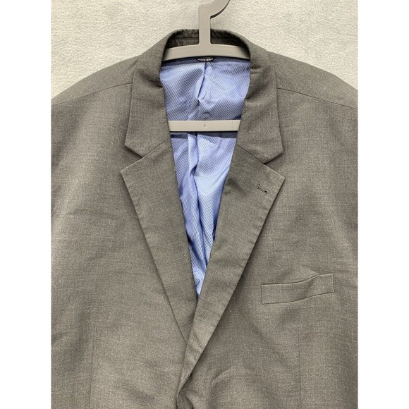 GS Perfect Fit Blazer Mens Size 58 Long Gray Notch Single Vented 4 Button Sleeve - Picture 2 of 16